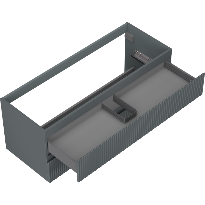 Mexen Rivel Badezimmer-Unterschrank 120 cm, 2 Schubladen, geriffelt, Graphit Matt - 91A20-12047-2-BFF66