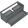 Mexen Rivel Badezimmerschrank für Waschtisch 120 cm, 2 Schubladen, gerillt, Graphit matt - 91A20-12047-2-BFF66