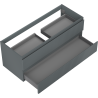 Mexen Rivel vannitoakapp valamu all 120 cm, 2 sahtlit, soonitud, matt grafiit - 91A20-12047-2-BFF66