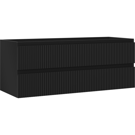 Mexen Rivel Badezimmerschrank unter Waschbecken 120 cm, 2 Schubladen, geriffelt, schwarz matt - 91A20-12047-2-BFF71