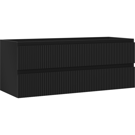 Mexen Rivel bathroom cabinet under sink 120 cm, 2 drawers, fluted, black matte - 91A20-12047-2-BFF71