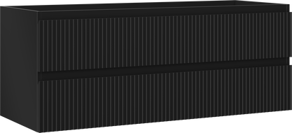 Mexen Rivel Badezimmerunterschrank 120 cm, 2 Schubladen, gerillt, schwarz matt - 91A20-12047-2-BFF71