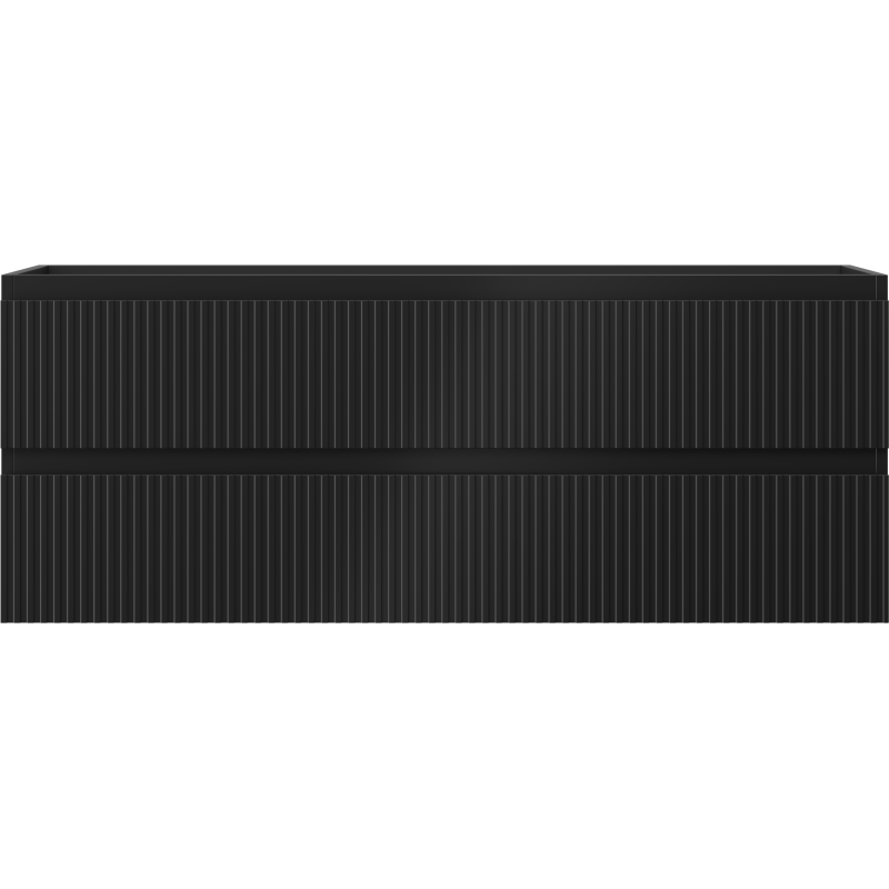 Mexen Rivel Buedemébel ënnert de Läiff 120 cm, 2 Schiefen, gerëffelt, schwaarz matt - 91A20-12047-2-BFF71