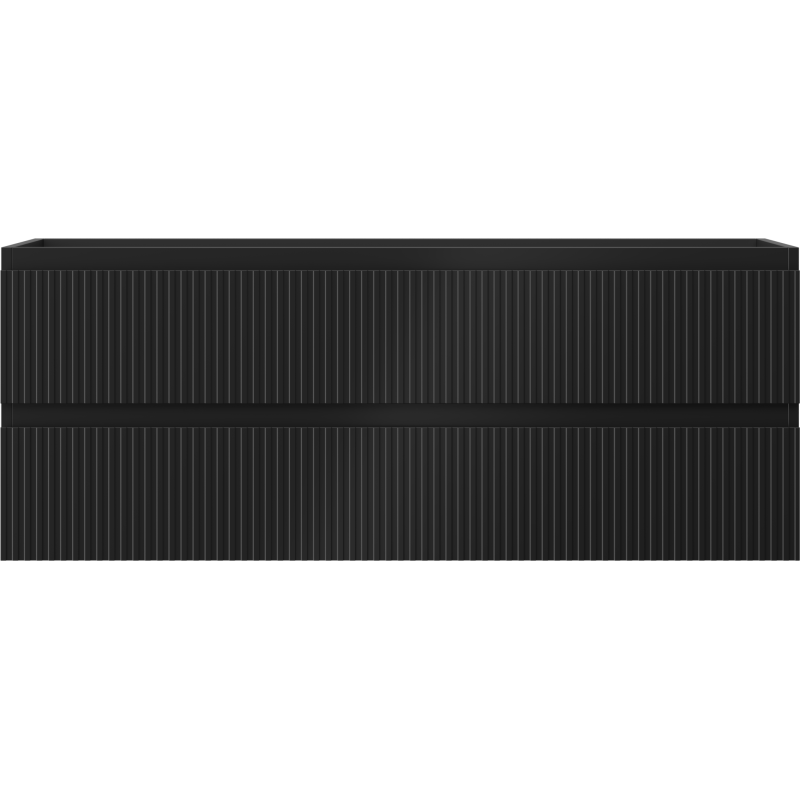 Mexen Rivel mobile bagno sottolavabo 120 cm, 2 cassetti, scanalato, nero opaco - 91A20-12047-2-BFF71