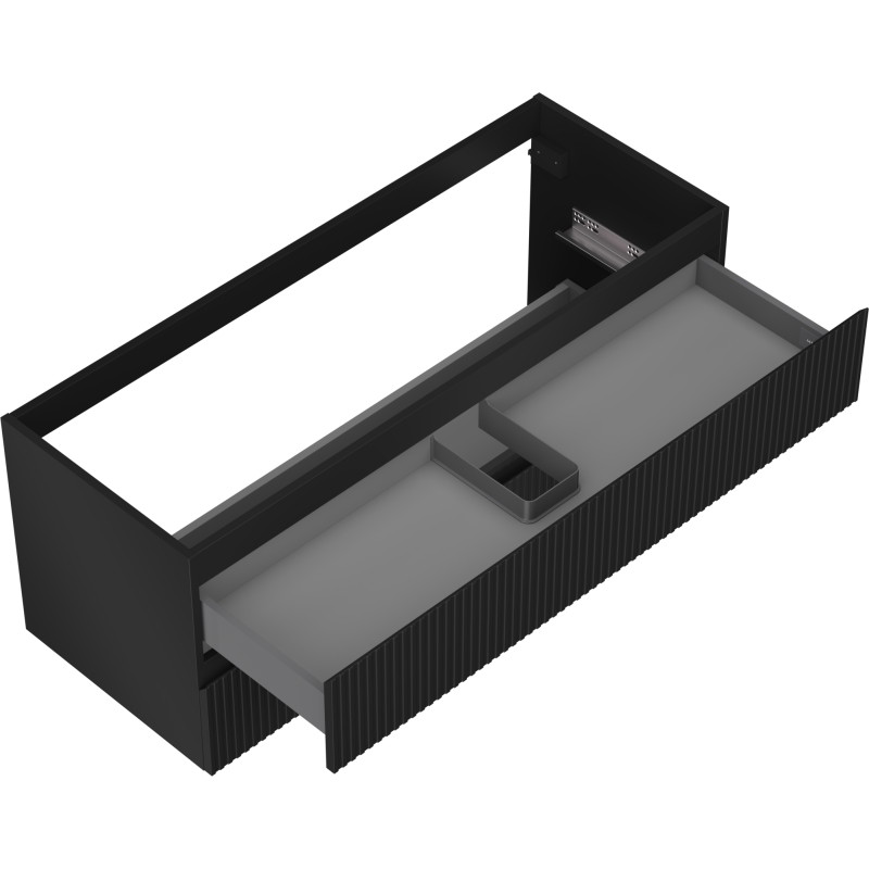 Mexen Rivel vannitoakapp valamu alla 120 cm, 2 sahtlit, sooniline, must matt - 91A20-12047-2-BFF71