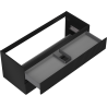 Mexen Rivel Badezimmerschrank unter Waschbecken 120 cm, 2 Schubladen, geriffelt, schwarz matt - 91A20-12047-2-BFF71