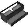 Mexen Rivel Badezimmerschrank unter Waschbecken 120 cm, 2 Schubladen, geriffelt, schwarz matt - 91A20-12047-2-BFF71