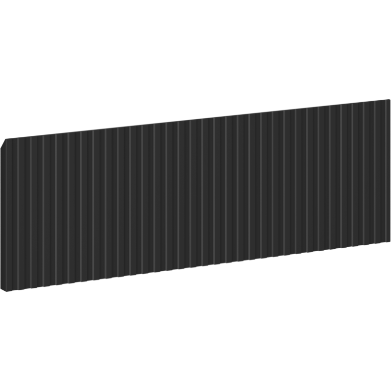 Mexen Rivel gegroefde front voor badkamerkast 60 x 20 cm, zwarte mat - 91A20-0600-235-1-71