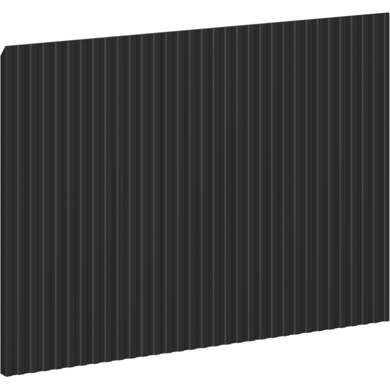 Mexen Rivel front ryflowany do korpusu szafki łazienkowej 70 x 43,5 cm, czarny mat - 91A20-0700-470-1-71