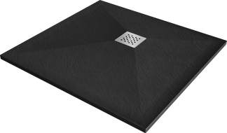 Mexen Stone+ base de duche quadrada de compósito 80 x 80 cm, preta - 44708080