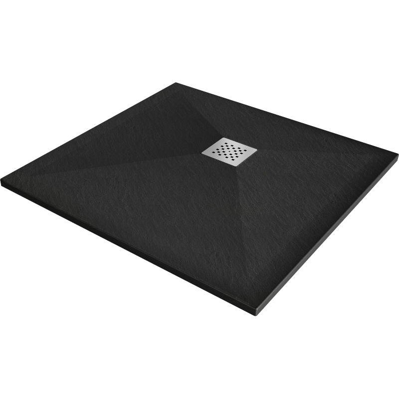 Mexen Stone+ brodzik kompozytowy kwadratowy 90 x 90 cm, czarny - 44709090