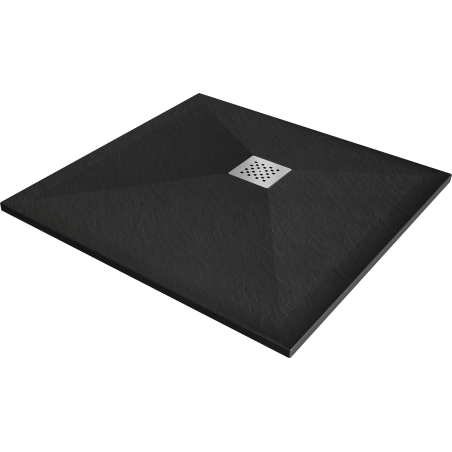 Mexen Stone+ composite square shower tray 90 x 90 cm, black - 44709090
