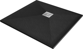 Mexen Stone+ kwadratische composiet douchebak 90 x 90 cm, zwart - 44709090