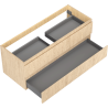 Mexen Rivel badkameronderkast 120 cm, 2 laden, geribbeld, eiken - 91A20-12047-2-BFF81