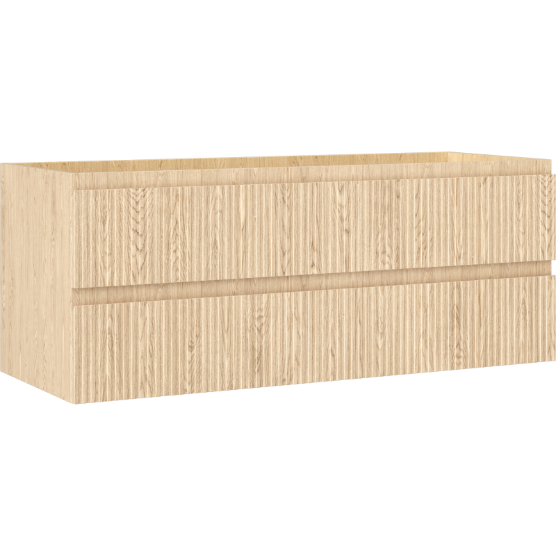 Mexen Rivel Badezimmer-Unterschrank 120 cm, 2 Schubladen, geriffelt, Eiche - 91A20-12047-2-BFF81
