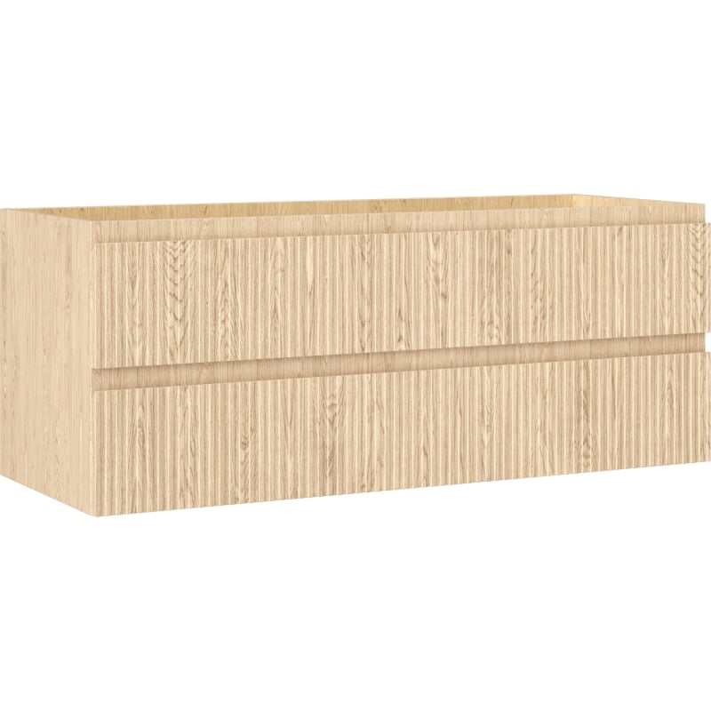 Mexen Rivel bathroom cabinet under-sink 120 cm, 2 drawers, grooved, oak - 91A20-12047-2-BFF81