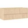 Mexen Rivel badkameronderkast 120 cm, 2 laden, geribbeld, eiken - 91A20-12047-2-BFF81