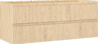 Mexen Rivel badkamerkastje onder de wastafel 120 cm, 2 lades, geribbeld, eiken - 91A20-12047-2-BFF81