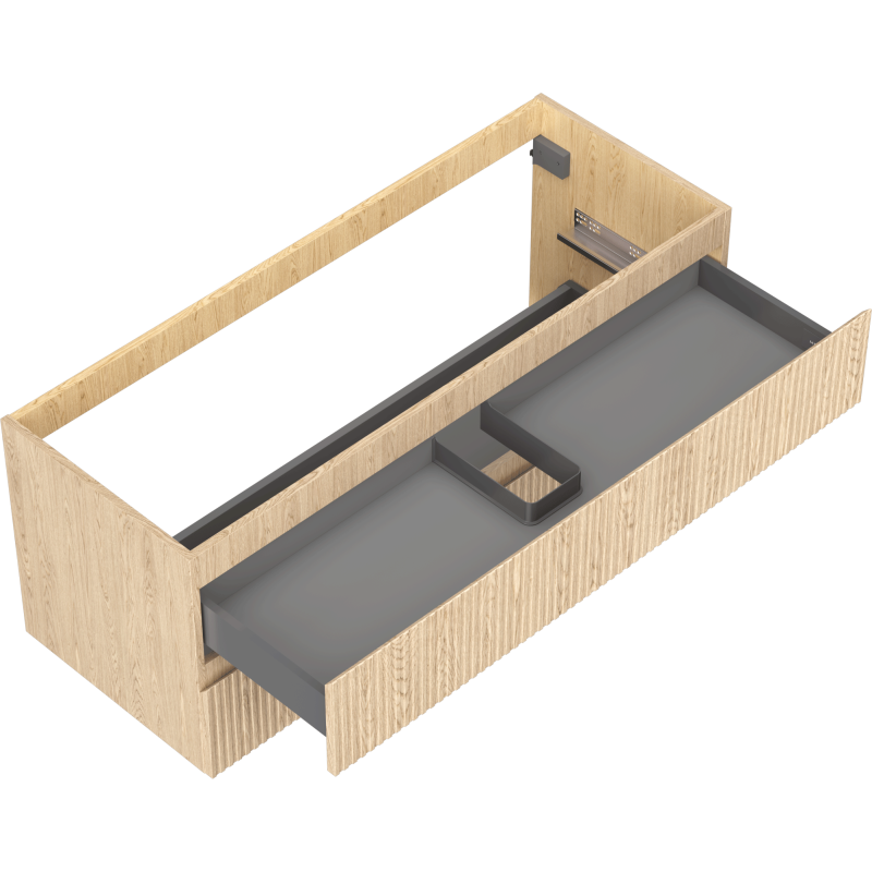 Mexen Rivel armario de baño para lavabo 120 cm, 2 cajones, acanalado, roble - 91A20-12047-2-BFF81