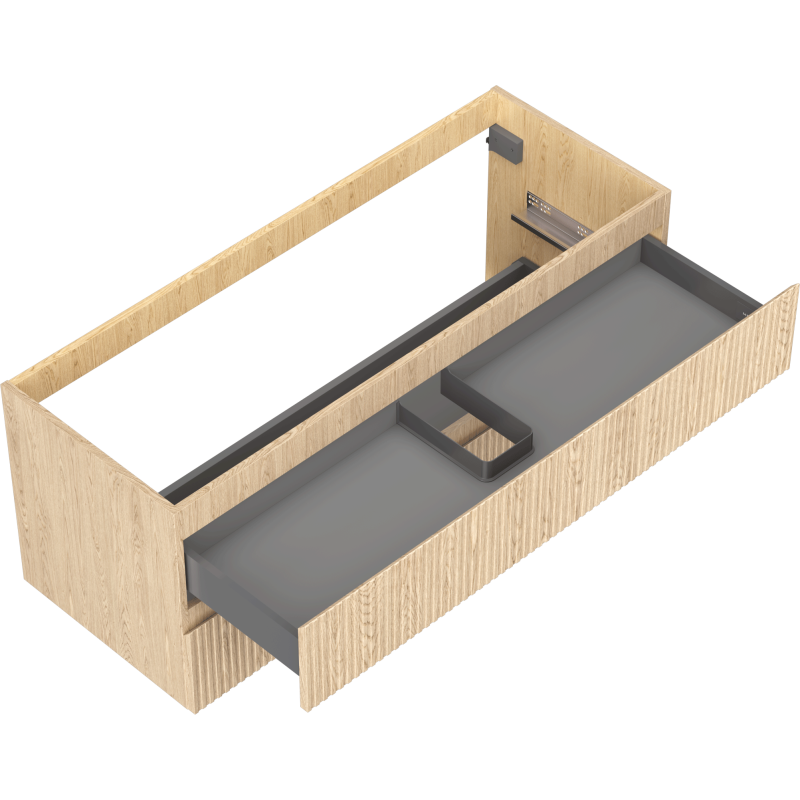Mexen Rivel Badezimmerschrank 120 cm, 2 Schubladen, geriffelt, Eiche - 91A20-12047-2-BFF81