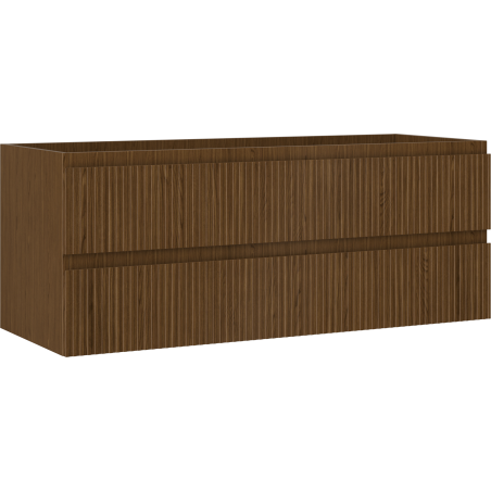 Mexen Rivel armário de casa de banho sob lavatório 120 cm, 2 gavetas, estriado, nogueira - 91A20-12047-2-BFF86