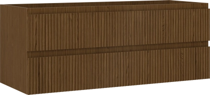 Mexen Rivel meuble de salle de bain sous-lavabo 120 cm, 2 tiroirs, rainuré, noyer - 91A20-12047-2-BFF86