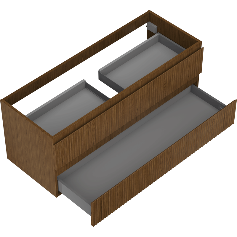Mexen Rivel mueble de baño para lavabo 120 cm, 2 cajones, ranurado, nogal - 91A20-12047-2-BFF86