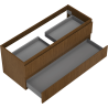 Mexen Rivel badkamerkast onder wastafel 120 cm, 2 laden, gegroefd, noten - 91A20-12047-2-BFF86