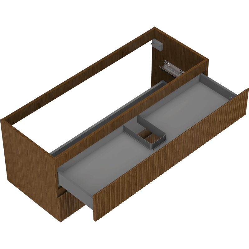 Mexen Rivel Badezimmerschrank unter Waschbecken 120 cm, 2 Schubladen, gerillt, Nuss - 91A20-12047-2-BFF86