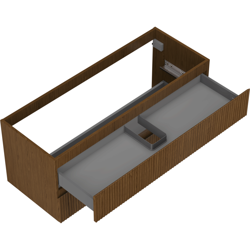 Mexen Rivel bathroom cabinet under sink 120 cm, 2 drawers, grooved, walnut - 91A20-12047-2-BFF86