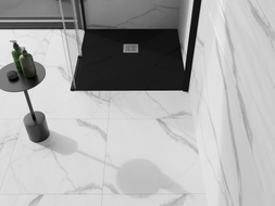 Mexen Stone+ composite square shower tray 100 x 100 cm, black - 44701010