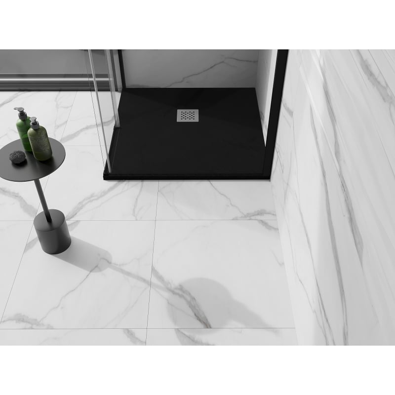 Mexen Stone+ composite square shower tray 100 x 100 cm, black - 44701010