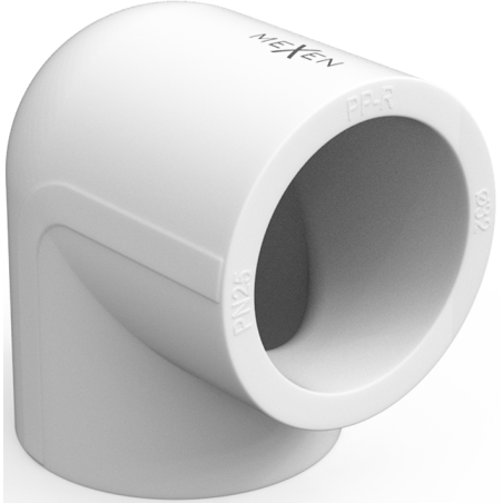 Mexen PPR γωνία 90° συγκολλημένη για σωλήνες 20 x 20, PN25 - W97324-2020-00