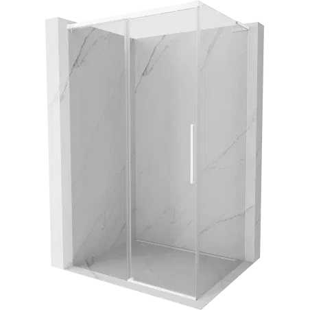 Mexen Rox L sliding shower cabin 90 x 75 cm, transparent, white - 8C2L-090-075-20-00