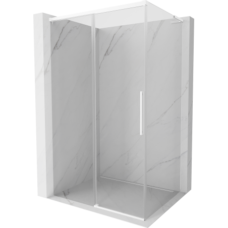 Mexen Rox L dušinurk, lükandustega, 90 x 85 cm, läbipaistev, valge - 8C2L-090-085-20-00