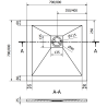 Mexen Stone+ brodzik kompozytowy kwadratowy 70 x 70 cm, antracyt - 44717070