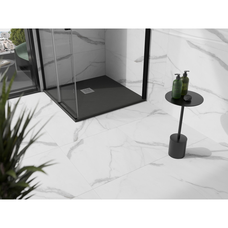 Mexen Stone+ vierkante composieten douchebak 70 x 70 cm, antraciet - 44717070