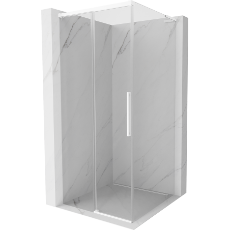 Mexen Rox L kabina prysznicowa rozsuwana 100 x 100 cm, transparent, biała - 8C2L-100-100-20-00