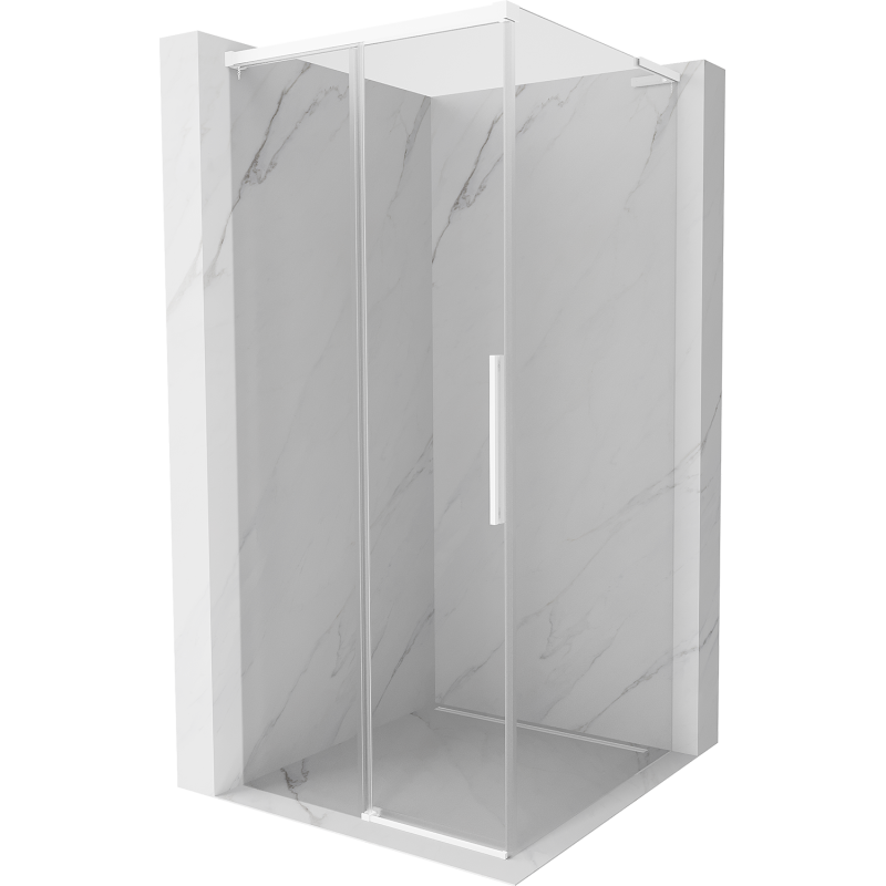 Mexen Rox L Duschkabine Schiebetür 120 x 120 cm, transparent, weiß - 8C2L-120-120-20-00