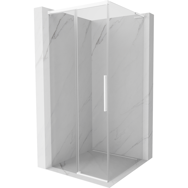 Mexen Rox L sliding shower enclosure 120 x 120 cm, transparent, white - 8C2L-120-120-20-00