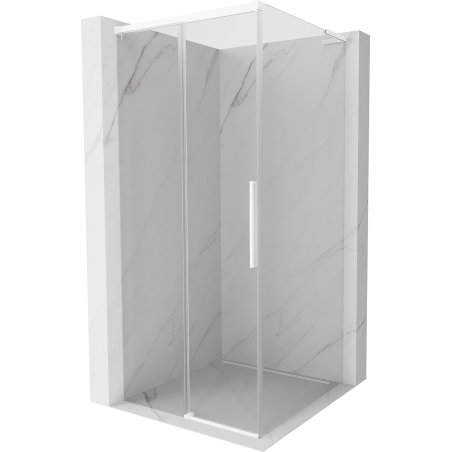 Mexen Rox L sliding shower enclosure 120 x 120 cm, transparent, white - 8C2L-120-120-20-00