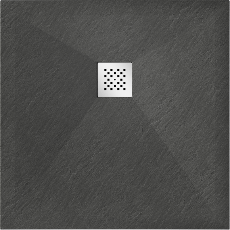 Mexen Stone+ plato de ducha cuadrado de composite 70 x 70 cm, antracita - 44717070
