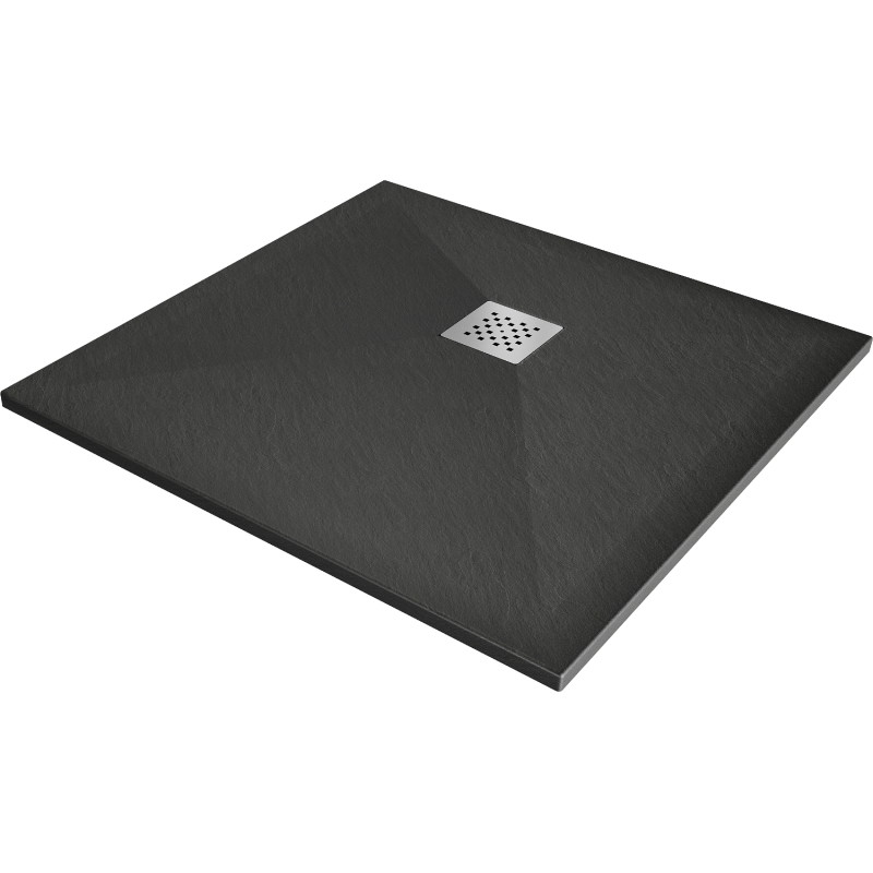 Mexen Stone+ plato de ducha cuadrado composite 70 x 70 cm, antracita - 44717070