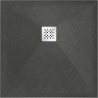Mexen Stone+ vierkante composiet douchebak 80 x 80 cm, antraciet - 44718080