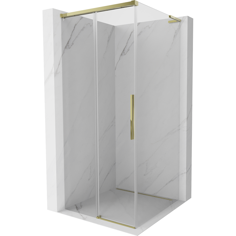 Mexen Rox L cabina doccia scorrevole 90 x 90 cm, trasparente, oro - 8C2L-090-090-50-00
