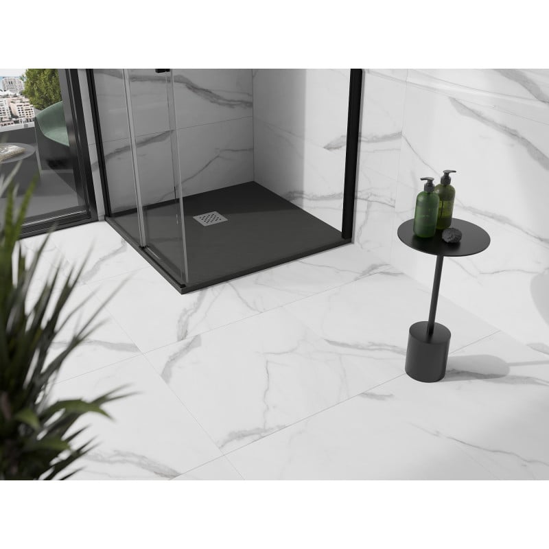 Mexen Stone+ brodzik kompozytowy kwadratowy 90 x 90 cm, antracyt - 44719090
