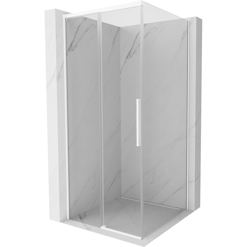 Mexen Rox Duschkabine schiebbar 90 x 90 cm, transparent, weiß - 8C2-090-090-20-00