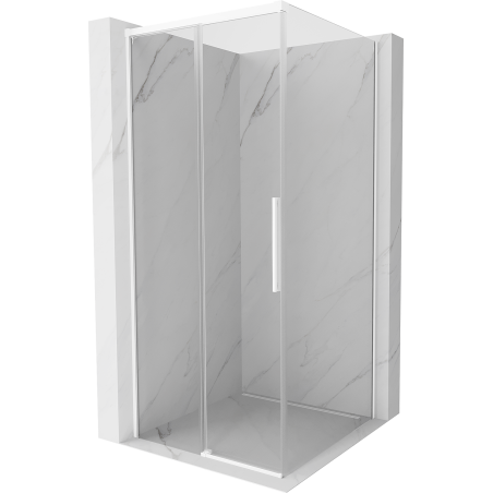 Mexen Rox 90 x 90 cm Sliding Shower Enclosure, Transparent, White - 8C2-090-090-20-00