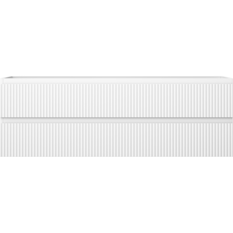 Mexen Rivel armário de casa de banho para lavatório 140 cm, 2 gavetas, frisado, branco mate - 91A20-14047-2-BFF01