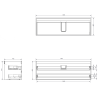 Mexen Rivel vannitoa valamukapp 140 cm, 2 sahtlit, sooniline, valge matt - 91A20-14047-2-BFF01